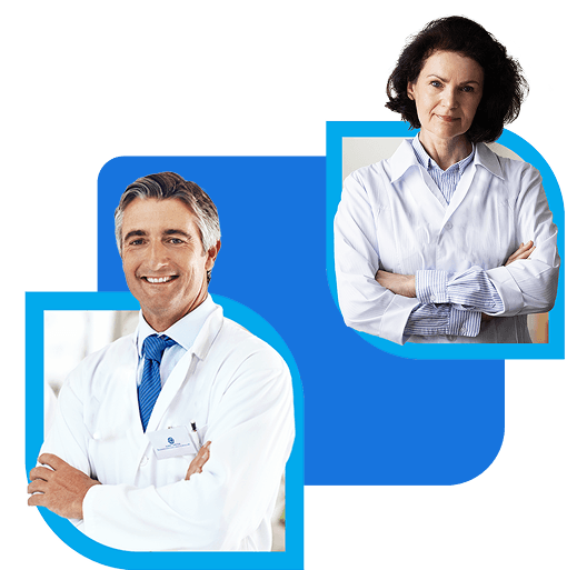 Imagem de dois médicos representando o corpo clínico do Einstein
