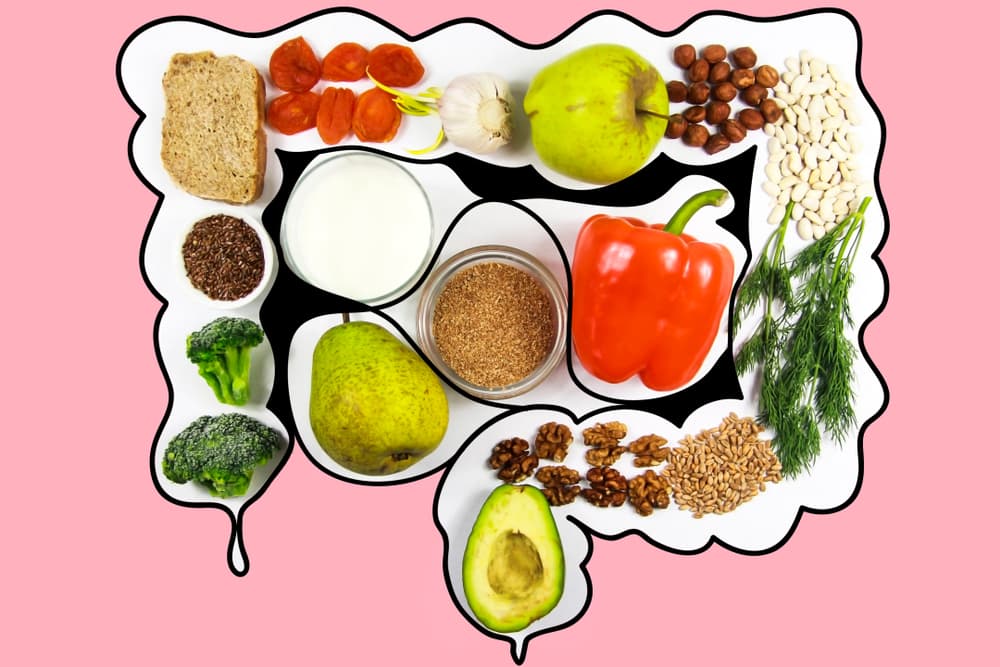 Food,For,Bowel,Health.,Kefir,,Bifidobacteria,,Greens,,Apples,,Fiber,,Dried