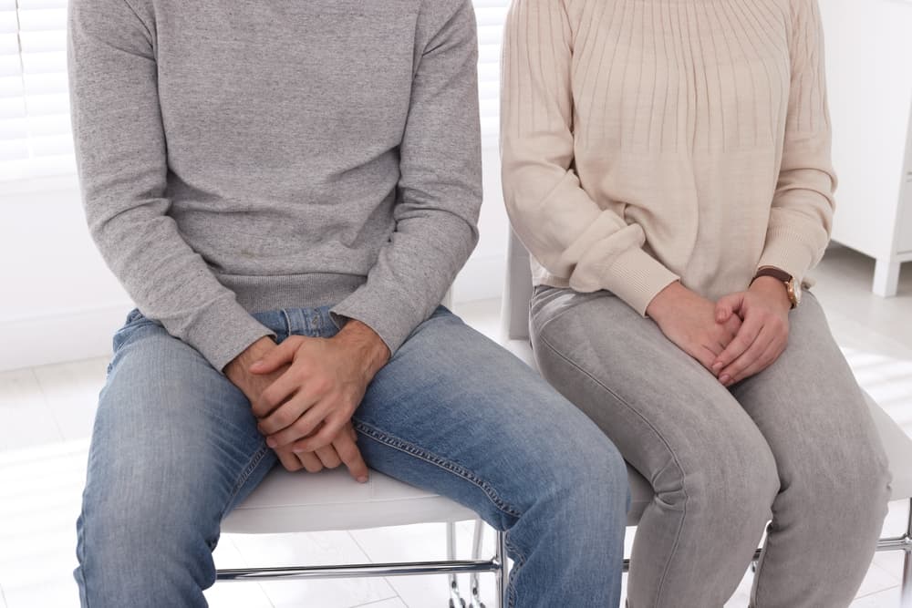 Couple,Waiting,For,Appointment,With,Std,Specialist,In,Clinic,,Closeup