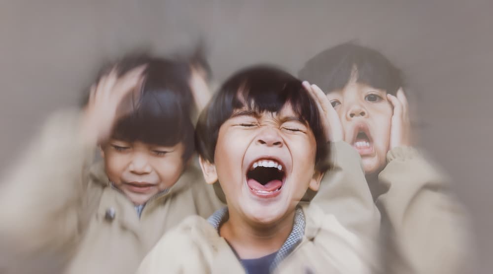 Multiple,Exposure,,A,Boy's,Unhappy,Expression