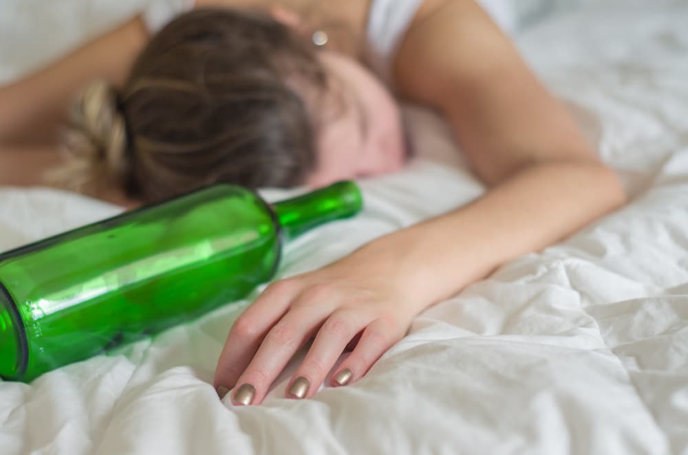 Great,Concept,Of,Alcohol,Abuse.,Young,Woman,,Blond,Hair,,Fainted