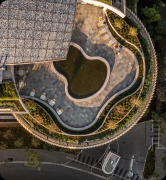 Foto aérea do centro de ensino e pesquisa Einstein, representa o sistema Einstein Foto aérea do centro de ensino e pesquisa Einstein, representa o sistema Einstein