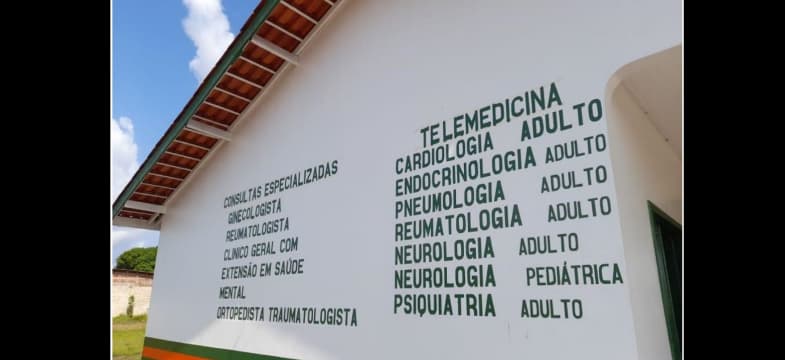 Fachada de local onde são realizadas consultas da Tele-AME para população ribeirinha