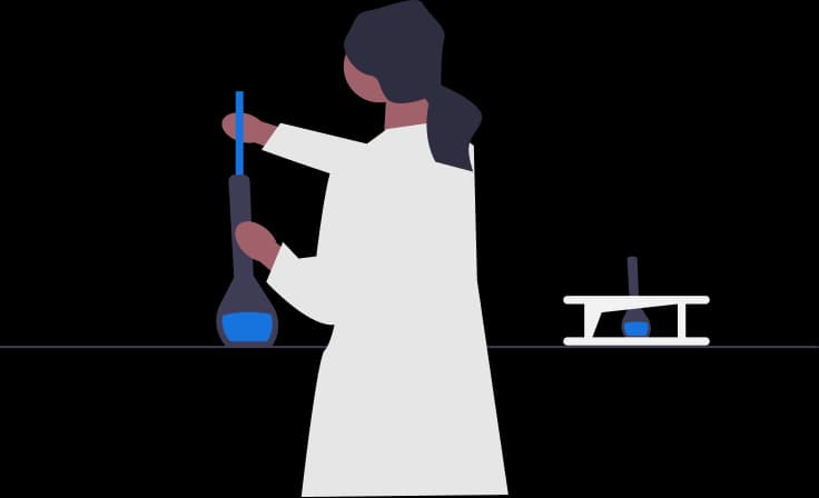 Profissional da área da pesquisa simbolizando a realização de experimento Profissional da área da pesquisa simbolizando a realização de experimento