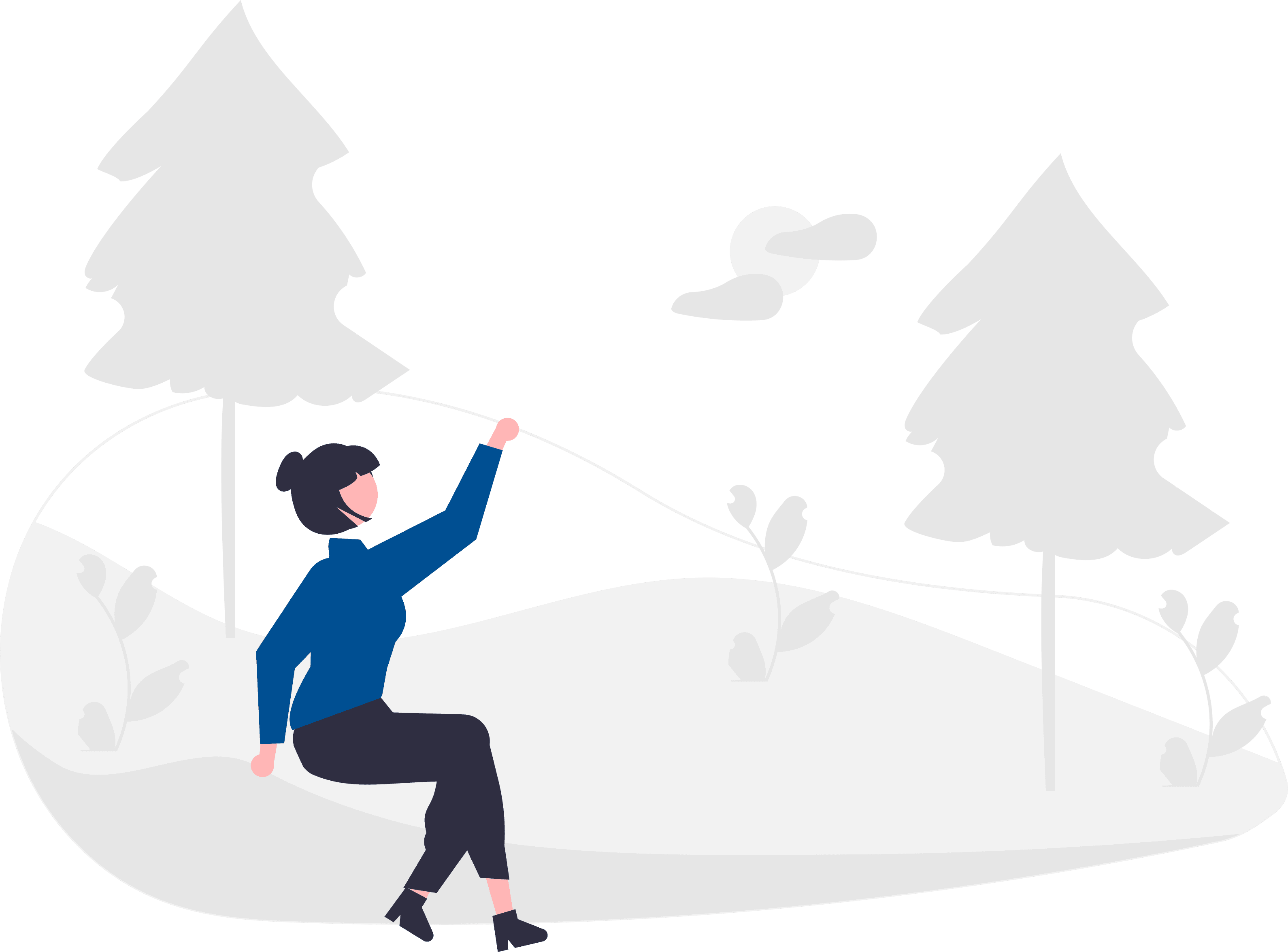 Ilustração representa pessoa sentada na natureza Ilustração representa pessoa sentada na natureza