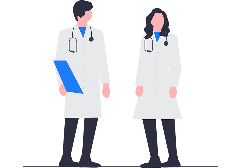 A ilustração mostra um médico e uma médica com jaleco, que simbolizam a excelência do Centro de Intervenção Cardíaca Complexa do Einstein, especializado em procedimentos de cardiologia intervencionista. A ilustração mostra um médico e uma médica com jaleco, que simbolizam a excelência do Centro de Intervenção Cardíaca Complexa do Einstein, especializado em procedimentos de cardiologia intervencionista.