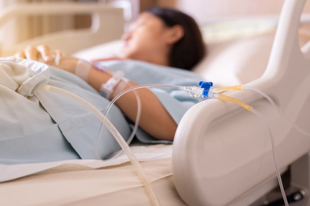 Picture,Of,Saline,Intravenous,Or,Iv,Solution,On,Sickbed,With