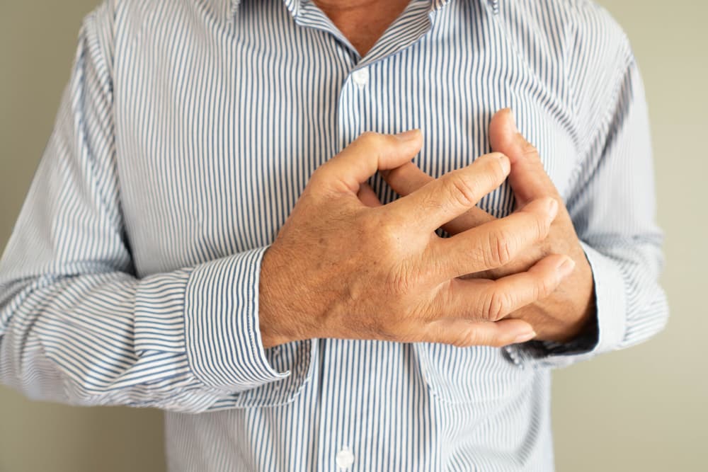Heart,Attack,Problems.,Elderly,Man,Suffering,From,Severe,Chest,Pain.